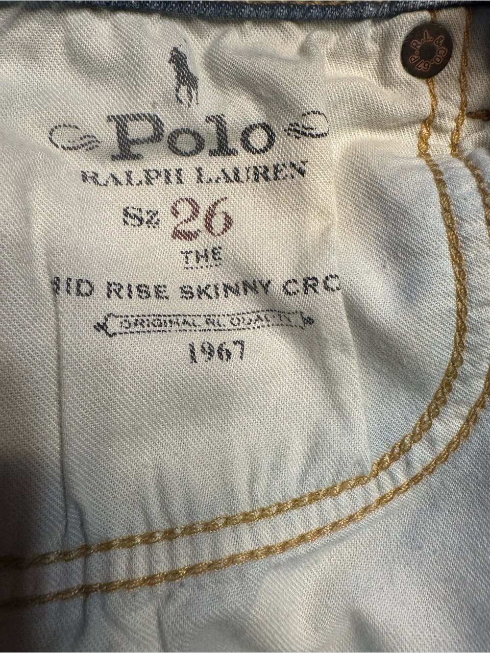 Ralph Lauren Women's Skinny Fit Mid Rise Size 26 X 26 Jeans - Picture 3 of 16